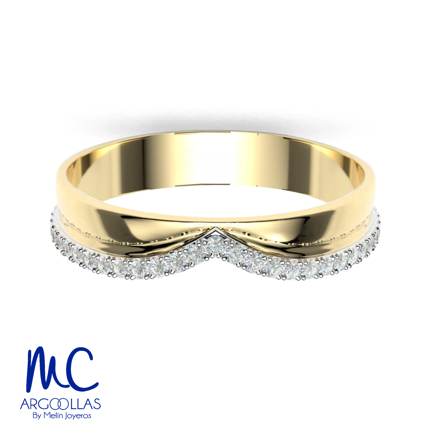 Argolla de matrimonio de oro amarillo 10k y 14k · 3.5 mm · estilo recta · con zirconia