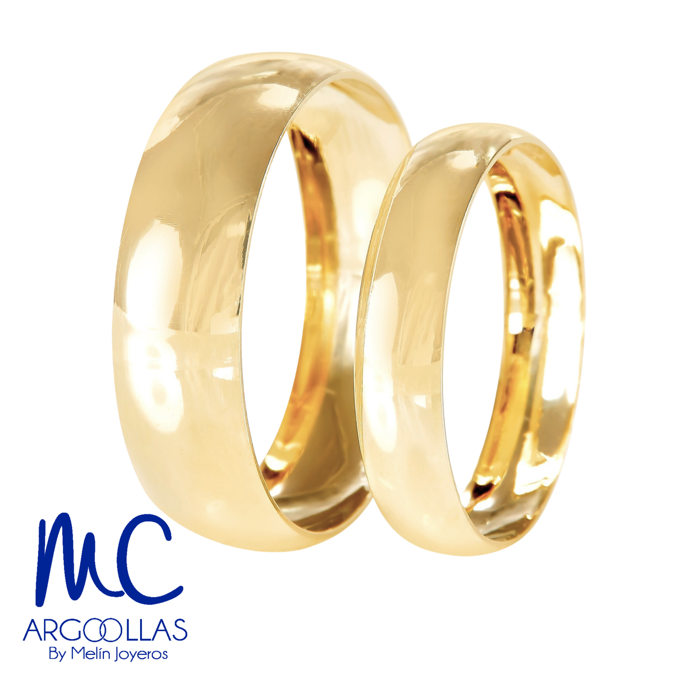 Argolla de matrimonio lustres de oro amarillo 10k · estilo confort · acabado lustre