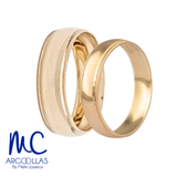 Argolla de matrimonio carretilla de oro amarillo 10k · estilo confort · acabado labrado