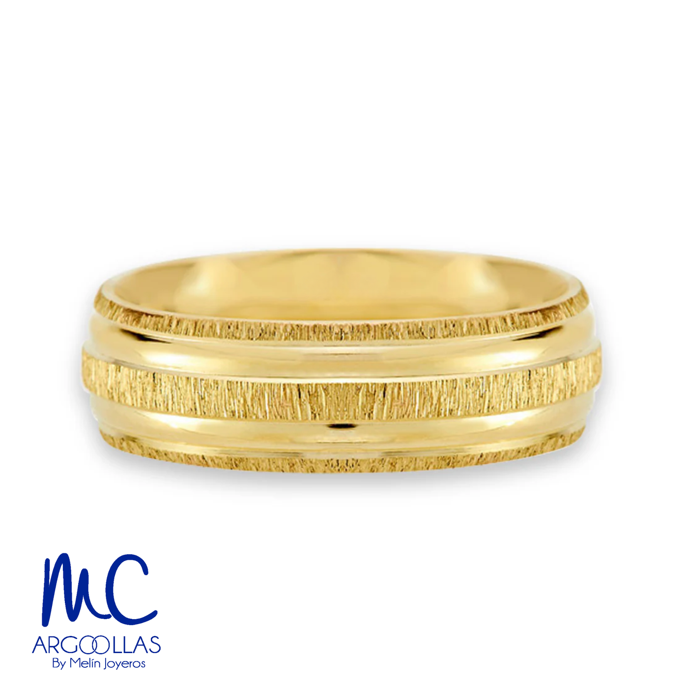 Argolla de matrimonio j de oro amarillo 10k · 6 mm · estilo confort · acabado mate