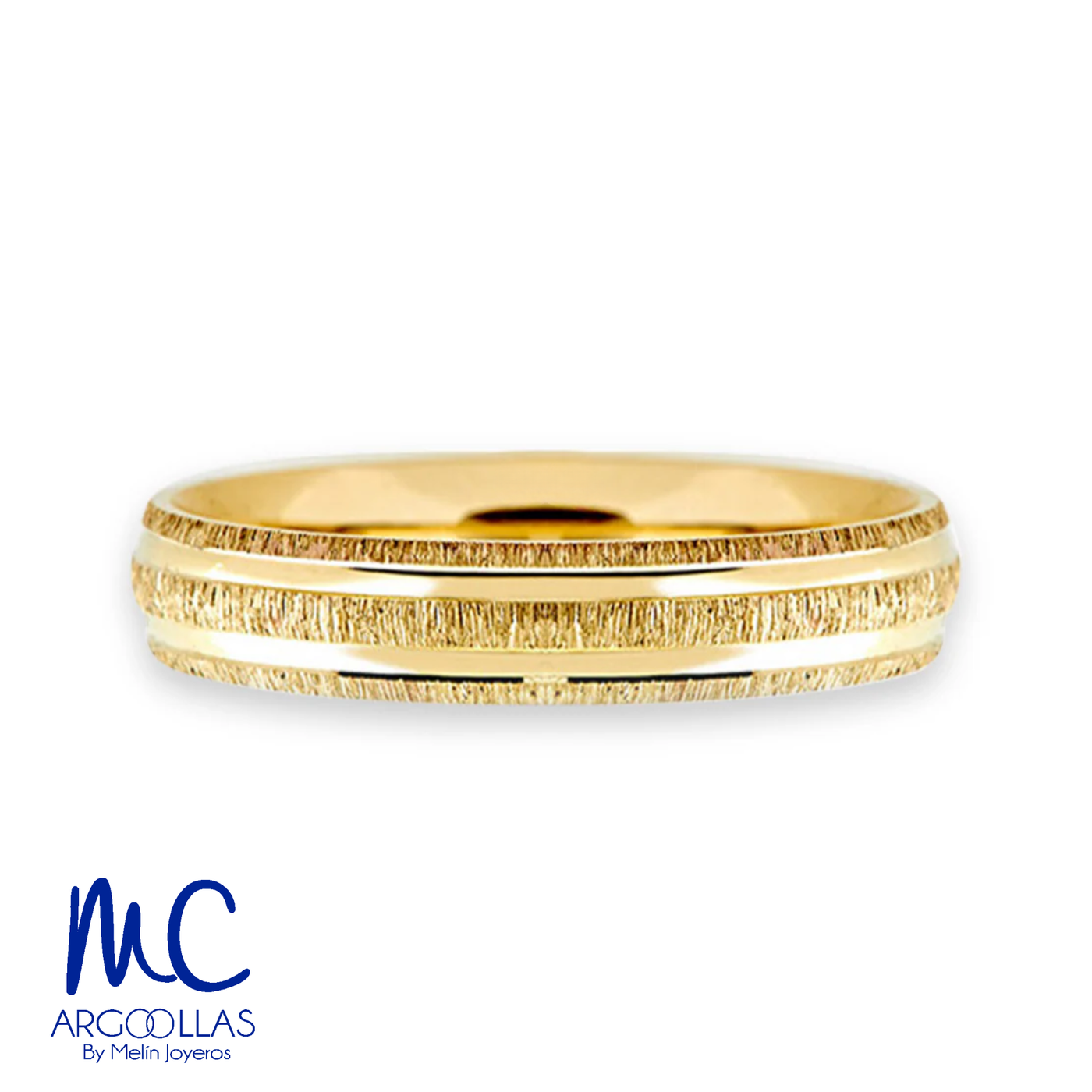 Argolla de matrimonio de oro amarillo 10k · 4 mm · estilo confort · acabado mate · modelo J4