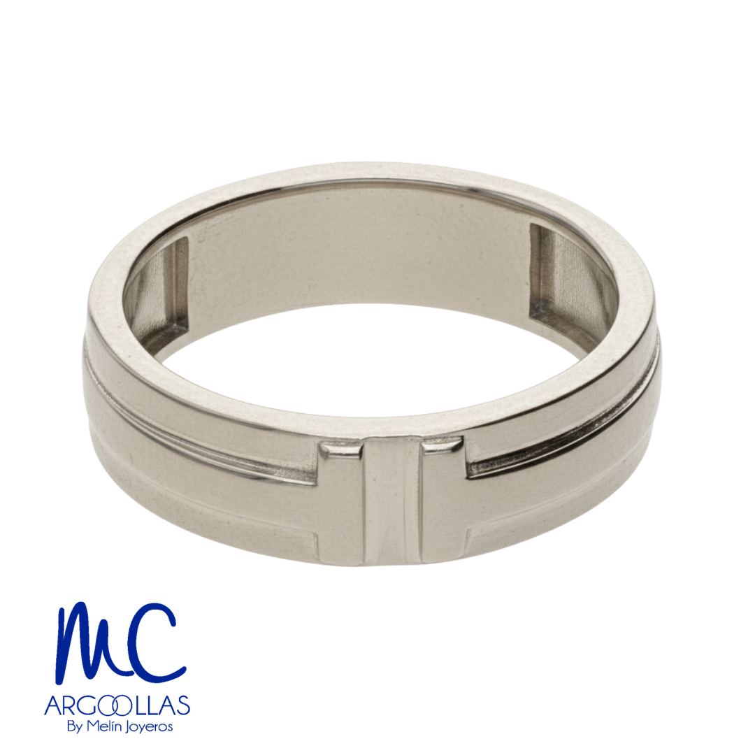Argolla de matrimonio de oro blanco 10k y 14k · 5 mm · estilo recta · modelo F209185B