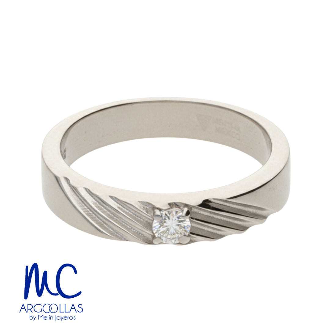 Argolla de matrimonio de oro blanco 10k y 14k · 3 mm · estilo recta