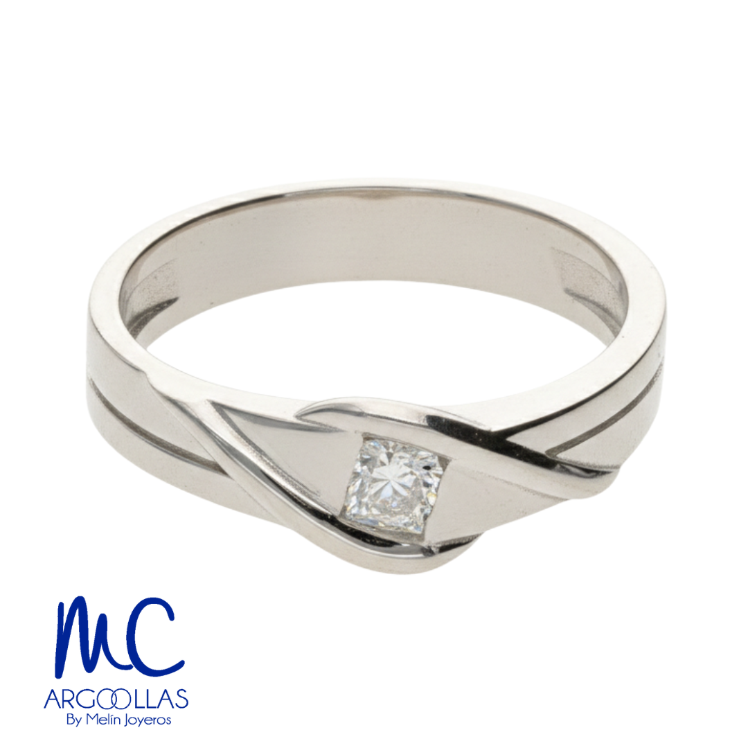 Argolla de matrimonio de oro blanco 10k y 14k · 4 mm · estilo recta