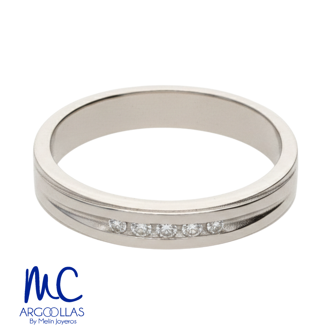 Argolla de matrimonio de oro blanco 10k y 14k · 3 mm · estilo recta · modelo F208833B