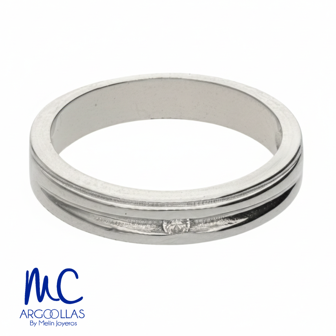 Argolla de matrimonio de oro blanco 10k y 14k · 3 mm · estilo recta · modelo F208823B