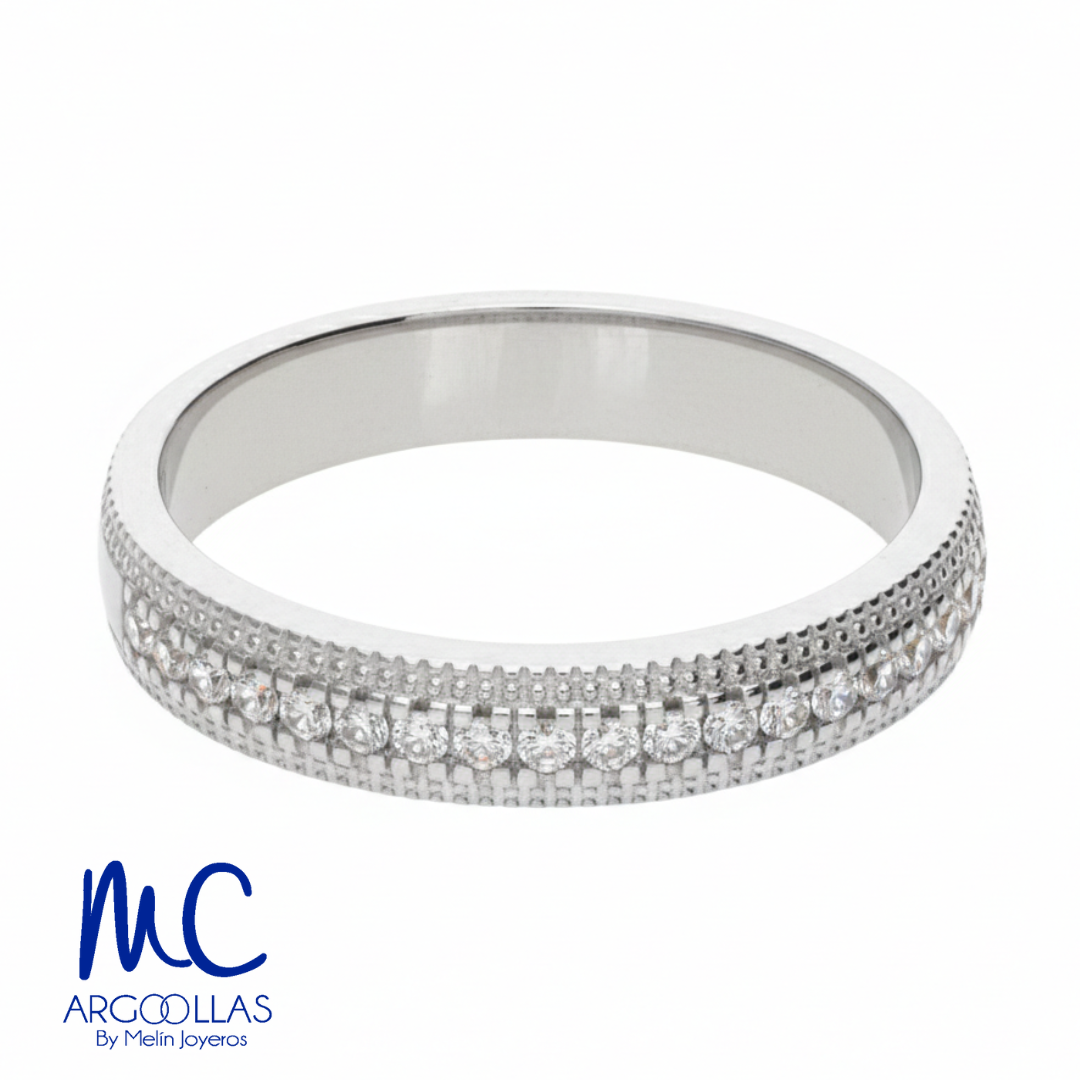 Argolla de matrimonio de oro blanco 10k y 14k · 3 mm · estilo recta · modelo F208813B