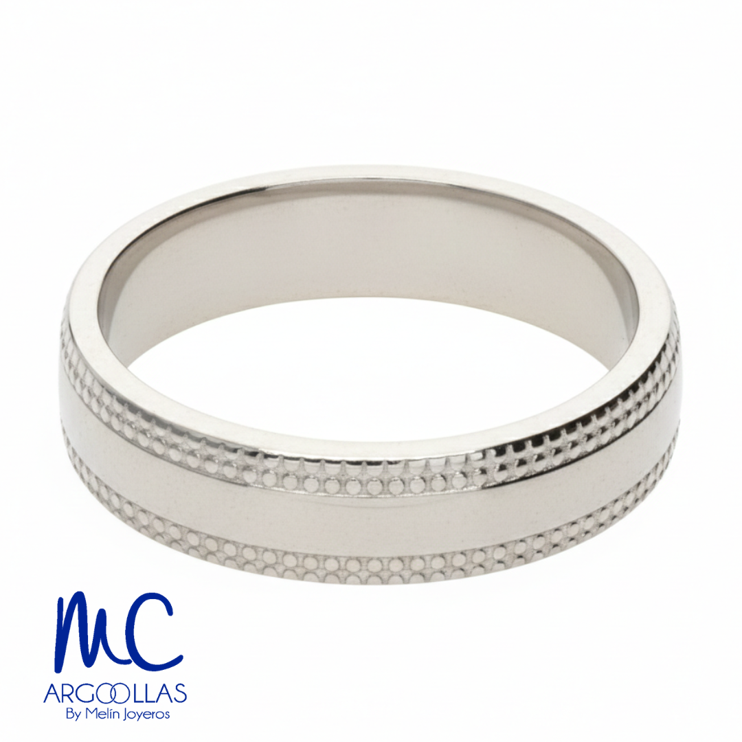 Argolla de matrimonio de oro blanco 10k y 14k · 4 mm · estilo recta · modelo F208804B