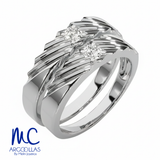Set de argollas de matrimonio de oro amarillo 10k y 14k · con zirconia · modelo F208915 F208913