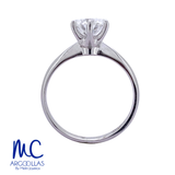 Anillo de compromiso de diamante de laboratorio 1.02 ct · corte redondo brillante · color E · claridad IF · oro blanco 14k