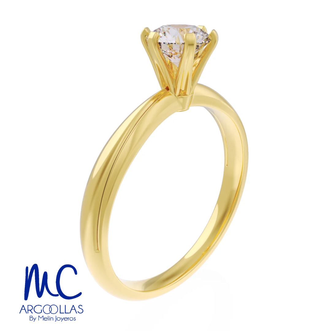 Anillo de compromiso de oro amarillo 10k y 14k · modelo F8555-100