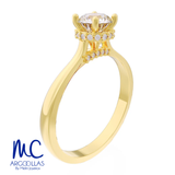Anillo de compromiso de oro amarillo 10k y 14k · modelo F8562