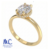 Anillo de compromiso de oro amarillo 10k y 14k · modelo F8792
