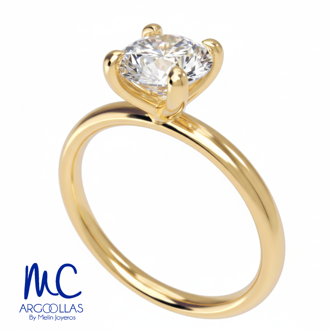 Anillo de compromiso de oro amarillo 10k y 14k · modelo F8794