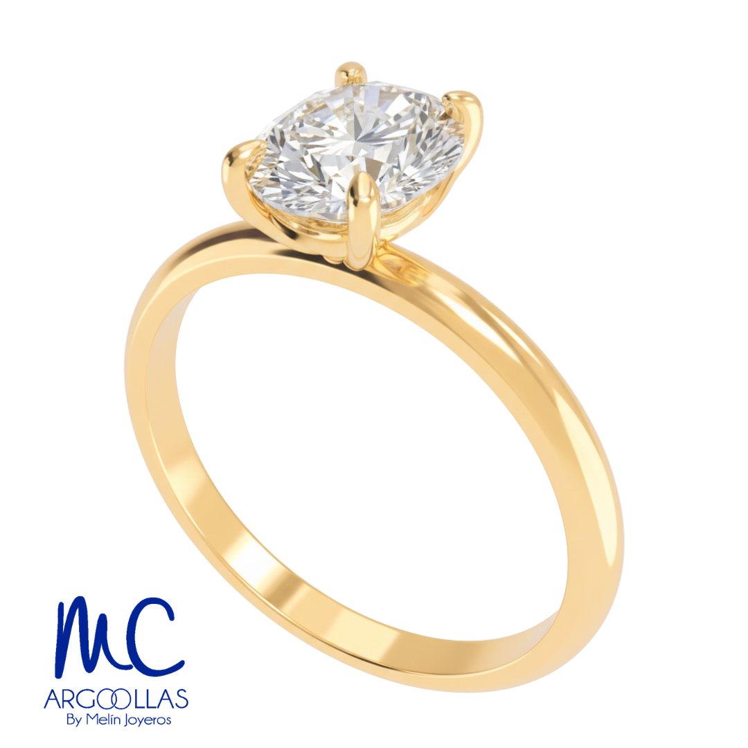 Anillo de compromiso de oro amarillo 10k y 14k · modelo F8790