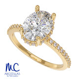 Anillo de compromiso de oro amarillo 10k y 14k · modelo F8796