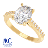 Anillo de compromiso de oro amarillo 10k y 14k · modelo F8801