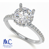 Anillo de compromiso de oro amarillo 10k y 14k · modelo F8797