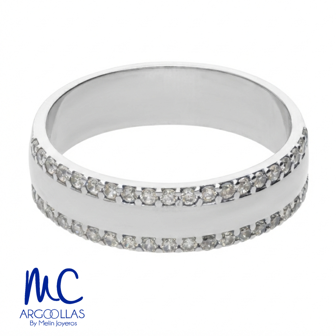 Argolla de matrimonio de oro blanco 10k y 14k · 5 mm · estilo recta · modelo F209295B