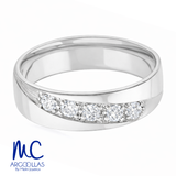 Argolla de matrimonio de oro amarillo 10k y 14k · 6 mm · estilo recto · acabado lustre con piedra · modelo AGJ433N