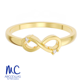 Anillo de oro amarillo 10k y 14k · con zirconia · modelo F8502