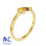 Anillo de oro amarillo 10k y 14k · con zirconia · modelo F8502