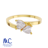 Anillo de oro amarillo 10k y 14k · con zirconia · modelo F8212