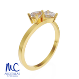 Anillo de oro amarillo 10k y 14k · con zirconia · modelo F8212