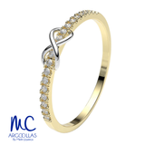 Anillo de oro amarillo 10k y 14k · con zirconia · modelo F2124