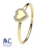 Anillo de oro amarillo 10k y 14k · con zirconia · modelo F2496