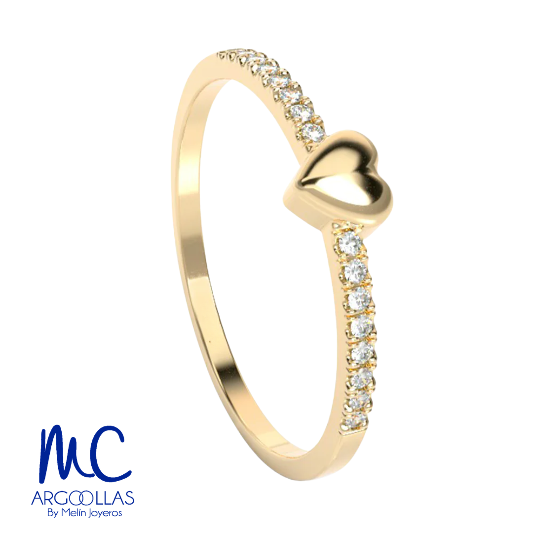Anillo de oro amarillo 10k y 14k · con zirconia · modelo F1977