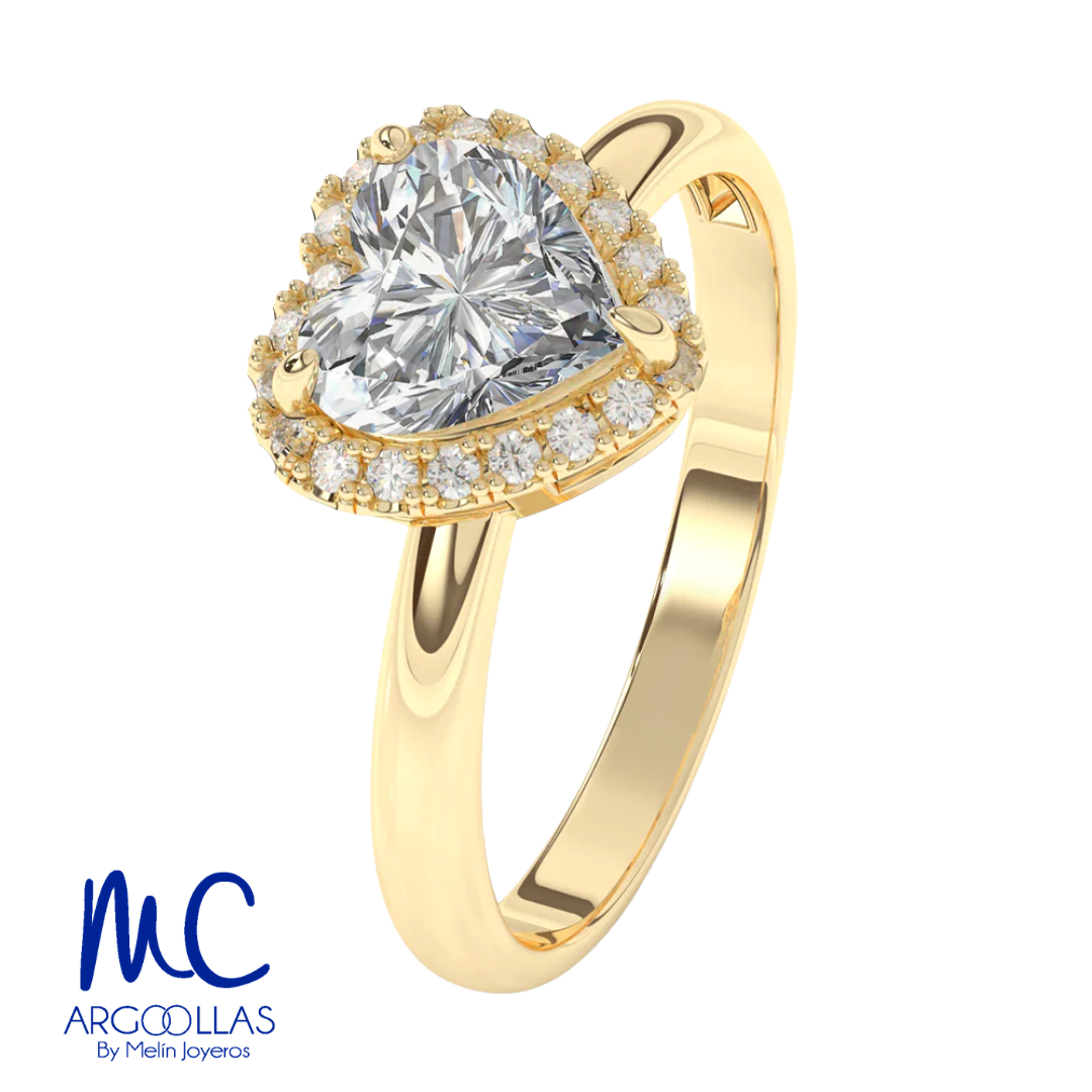 Anillo de oro amarillo 10k y 14k · con zirconia · modelo F3326
