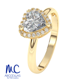 Anillo de oro amarillo 10k y 14k · con zirconia · modelo F3326