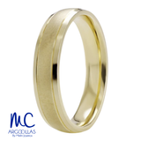 Argolla de matrimonio de oro amarillo 14k · 4 mm · estilo confort · acabado mate