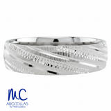 Argolla de matrimonio de oro amarillo 10k y 14k · 5 mm · estilo confort · acabado labrado · modelo F18455M