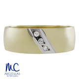 Argolla de matrimonio de oro amarillo 10k y 14k · 6 mm · estilo confort · acabado lustre con piedra