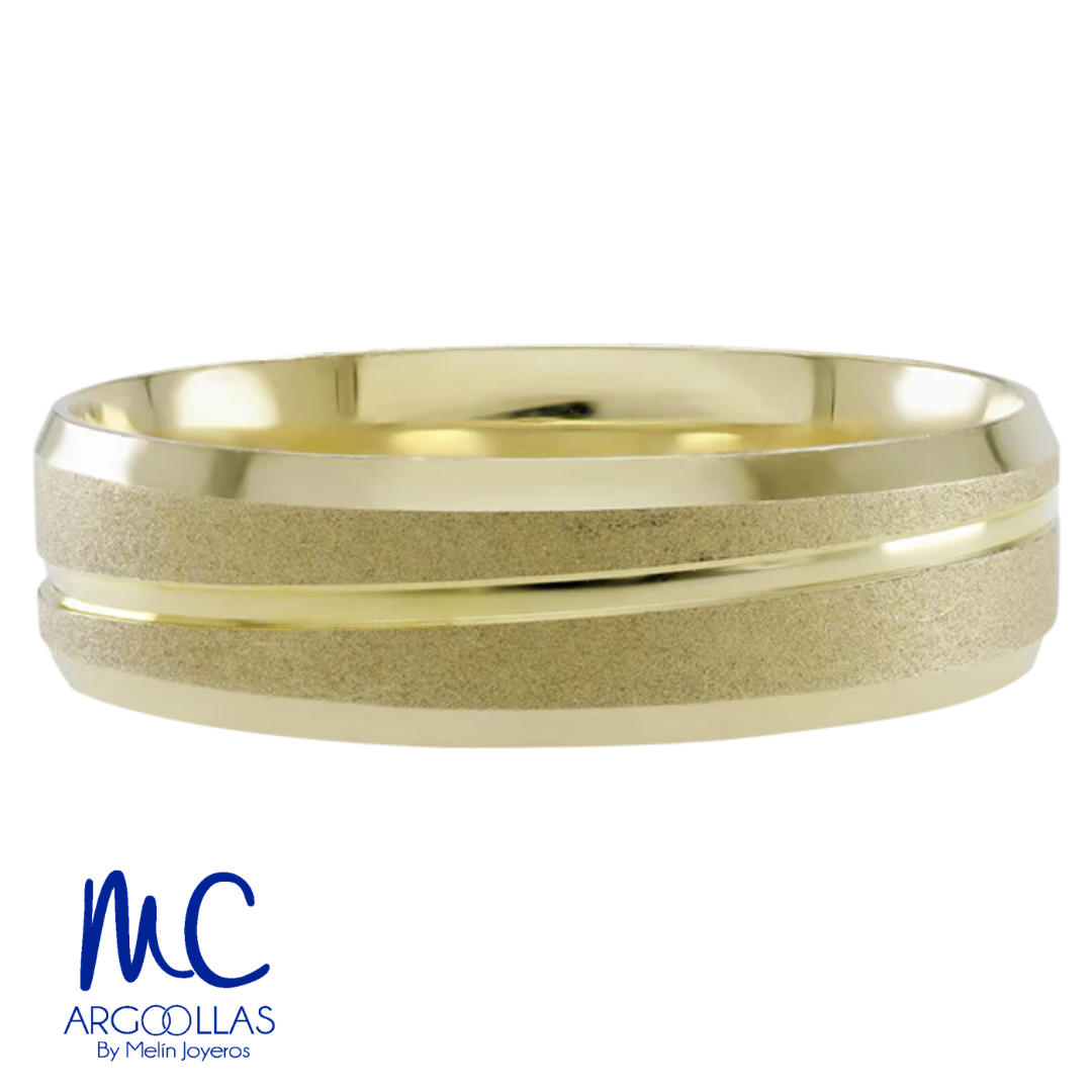 Argolla de matrimonio de oro amarillo 10k y 14k · 5 mm · estilo recto