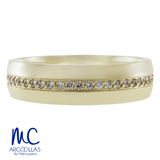 Argolla de matrimonio de oro amarillo 10k y 14k · 5 mm · estilo confort · acabado lustre con piedras · modelo F26325