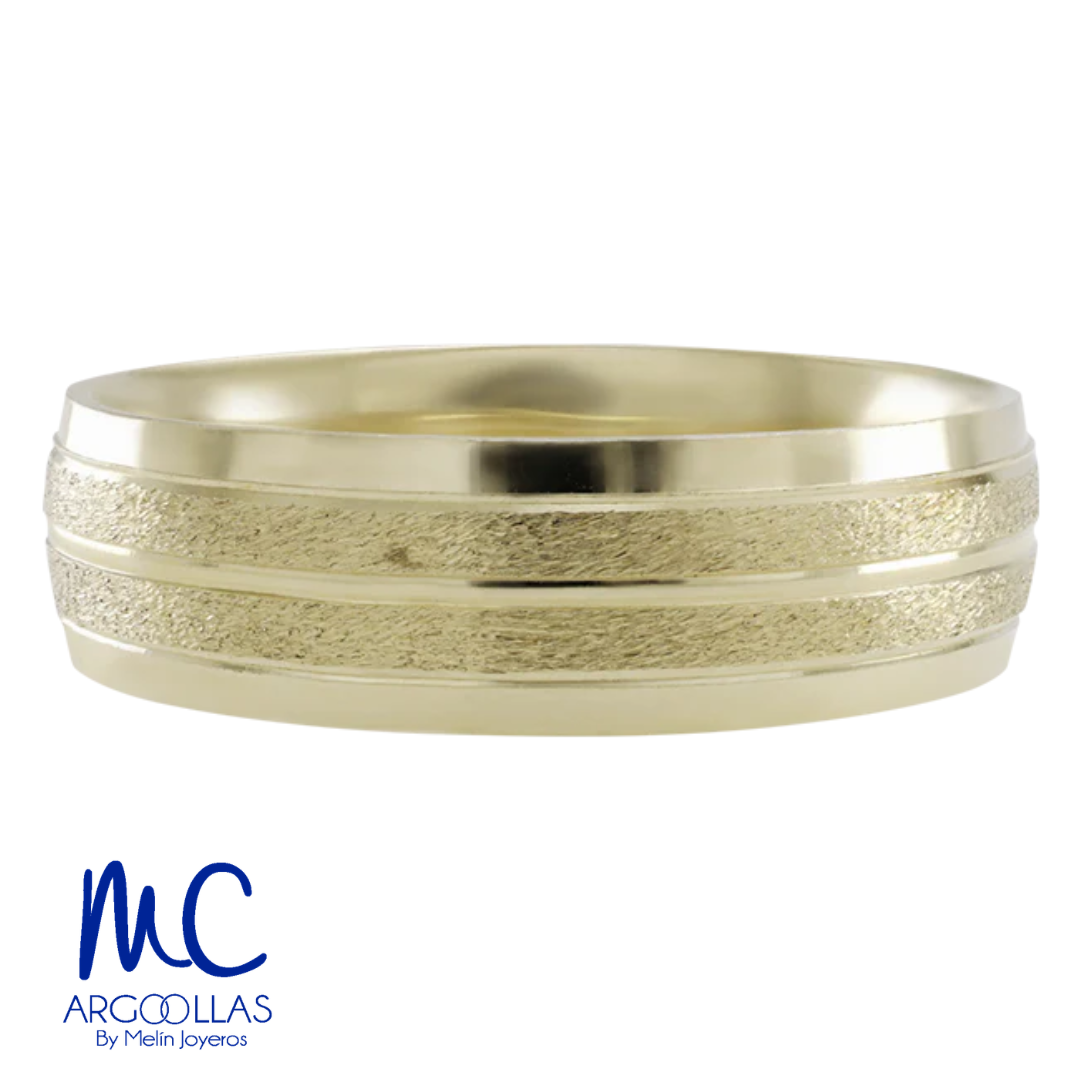 Argolla de matrimonio de oro amarillo 10k y 14k · 6 mm · estilo confort · acabado lustre/mate