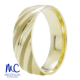 Argolla de matrimonio de oro amarillo 10k y 14k · 6 mm · estilo recto · acabado labrado · modelo F101086