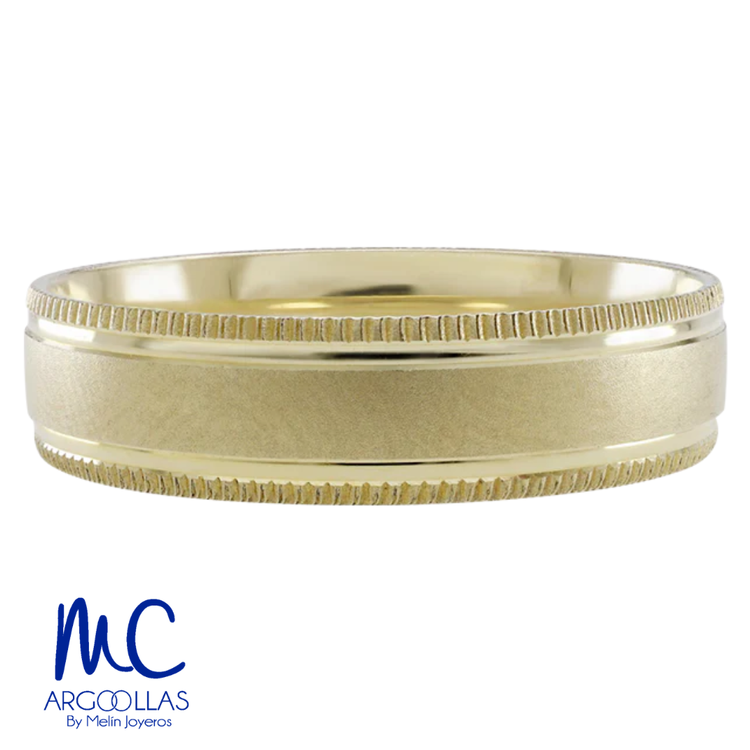 Argolla de matrimonio de oro amarillo 10k y 14k · 5 mm · estilo confort · acabado mate