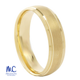 Argolla de matrimonio de oro amarillo 10k y 14k · 6 mm · estilo confort · acabado mate · modelo CF06561