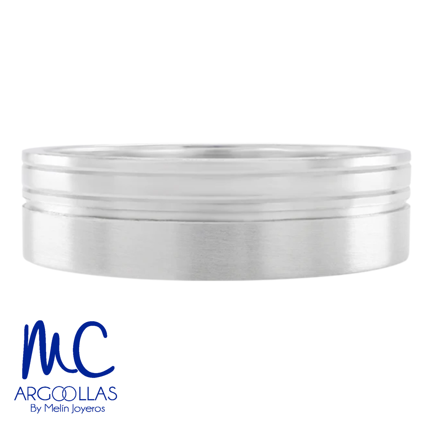 Argolla de matrimonio de oro blanco 10k y 14k · 6 mm · estilo recta · modelo F16146B