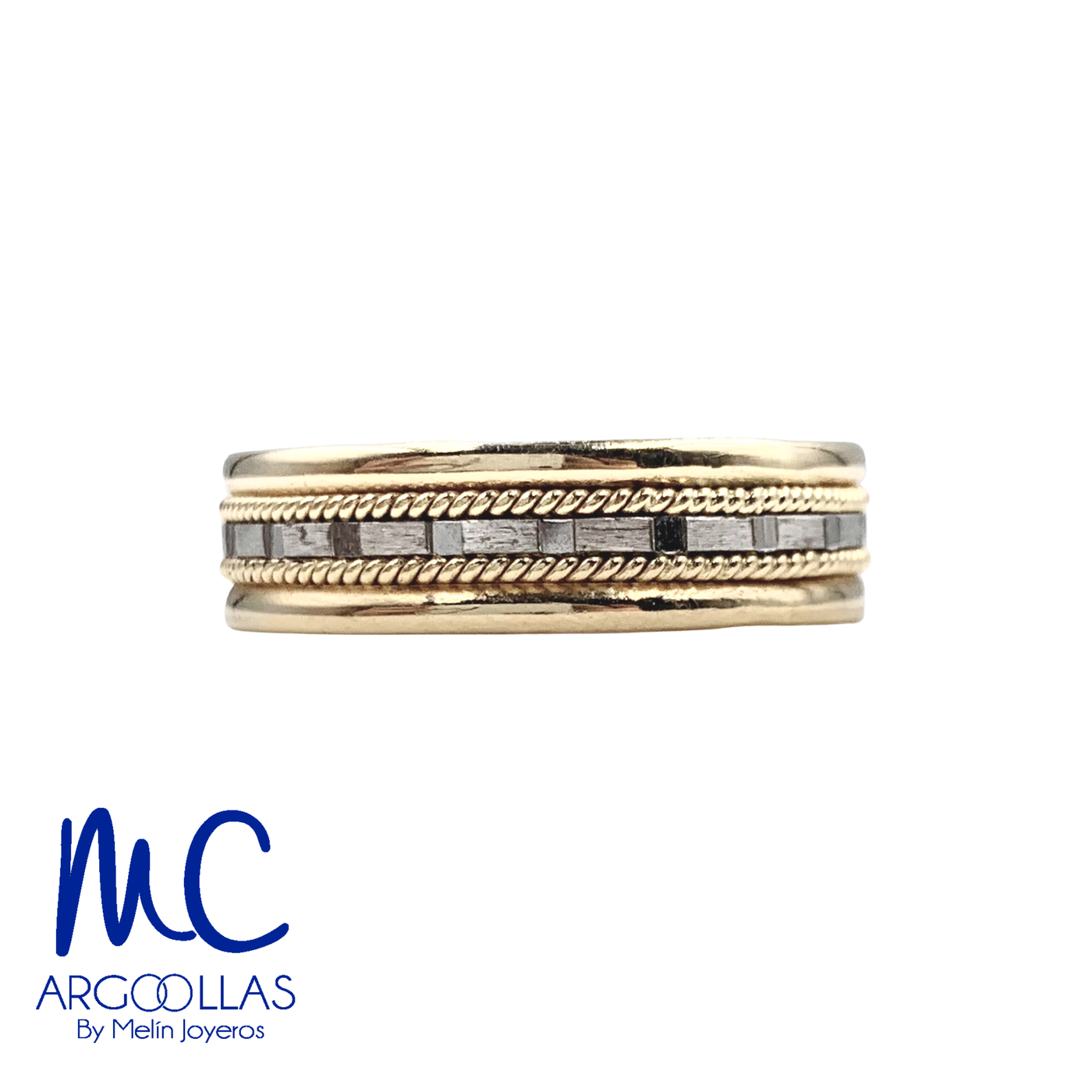 Argolla de matrimonio de oro amarillo 10k y 14k · 6 mm · estilo recto · acabado especial · modelo AGJ406N