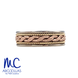 Argolla de matrimonio de oro amarillo 10k y 14k · 6 mm · estilo recto · acabado tejida a mano
