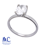 Anillo de compromiso de diamante de laboratorio 1.32 ct · corte oval brilliant · color E · claridad VVS1 · oro blanco 14k