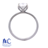 Anillo de compromiso de diamante de laboratorio 1.32 ct · corte oval brilliant · color E · claridad VVS1 · oro blanco 14k