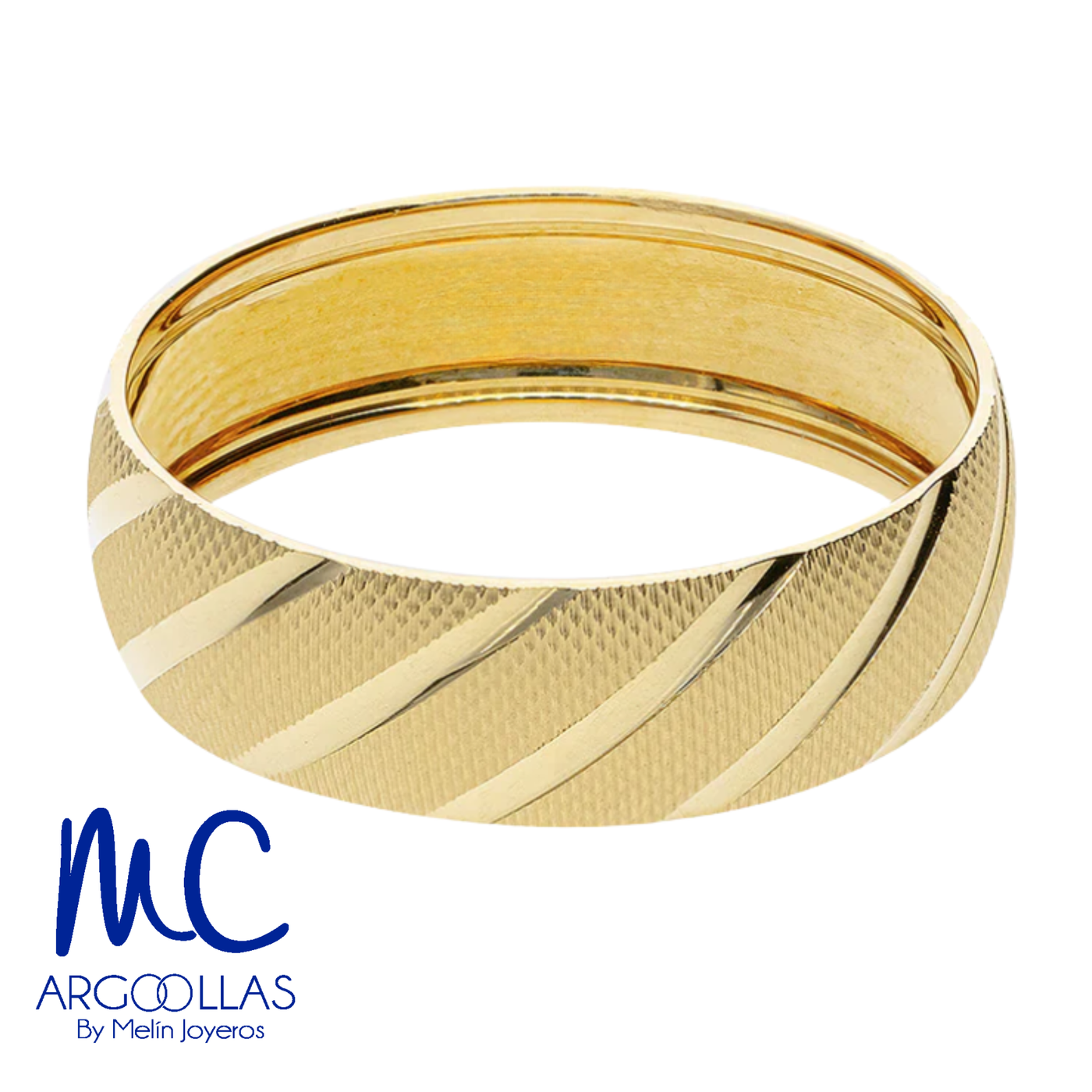 Argolla de matrimonio de oro amarillo 10k y 14k · 6 mm · estilo confort · modelo F201306