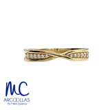 Argolla de matrimonio de oro amarillo 10k y 14k · 4 mm · estilo recta · con zirconia · modelo ARG71