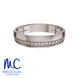 Argolla de matrimonio de oro amarillo 10k y 14k · 4 mm · estilo recta · con zirconia · modelo F1053